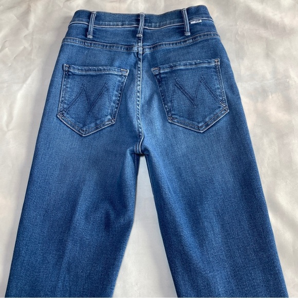 MOTHER- The Hustler Ankle Fray Jeans Grasping at Straws Size 23 Dark Wash Crop - Picture 6 of 9
